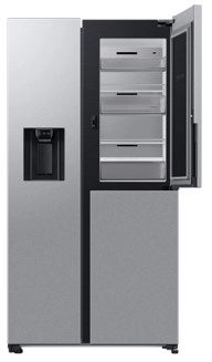 Samsung Refrigerator 3 Doors 21.3 CFT,605 liters, Water Dispenser, LED Light, silver, RH68B8841SL 