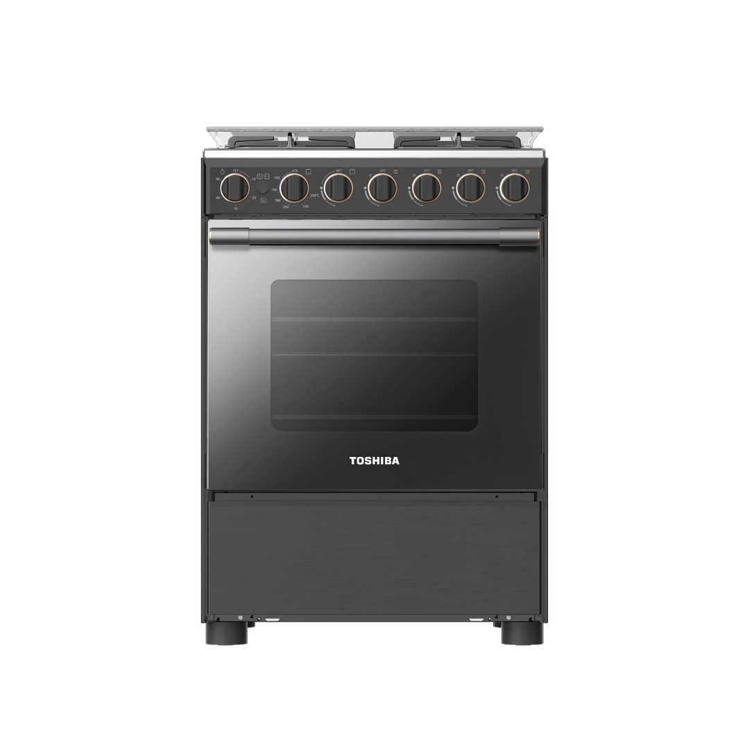Toshiba 60*60 Gas Stand Oven, 4 Burners, Cast Iron RLA1-60MG4GE(GMR)-SA