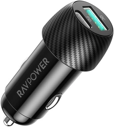 RavPower Car Charger PD Pionner 49W 2-Port RP-VC030-Black
