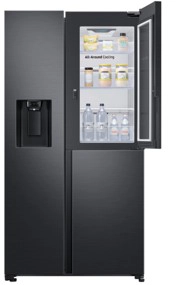Samsung Refrigerator 3 Doors 28.5CFT,806 liters, Water Dispenser, LED Light, Black Matte, RS80T5190B4C