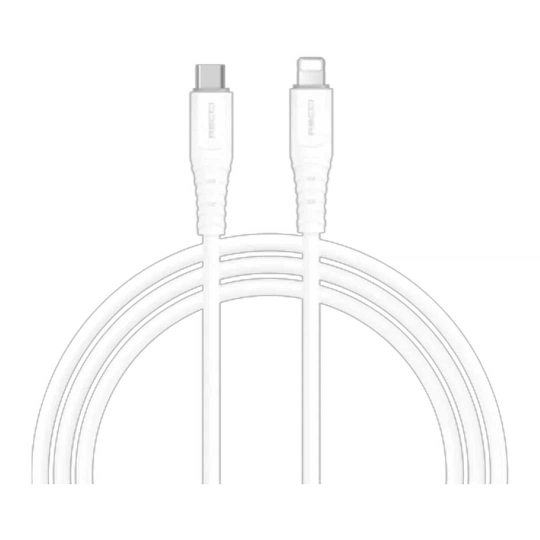 Recci Cable PD Type C to Type C Lightining Plastic White