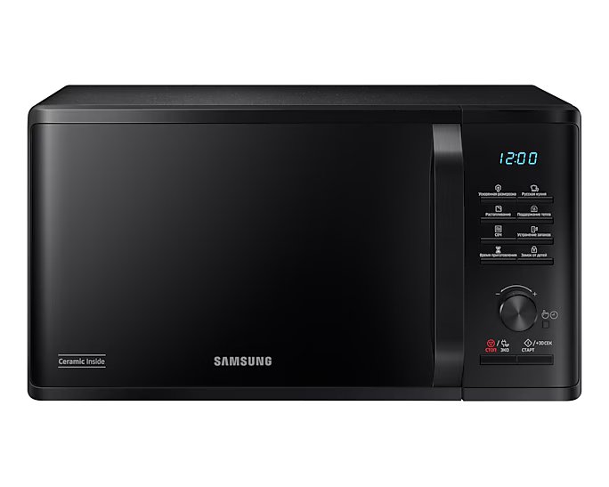 Samsung Microwave 23L, 800W Output Power, Child Safety, Black, MS23K3515AK/ZA