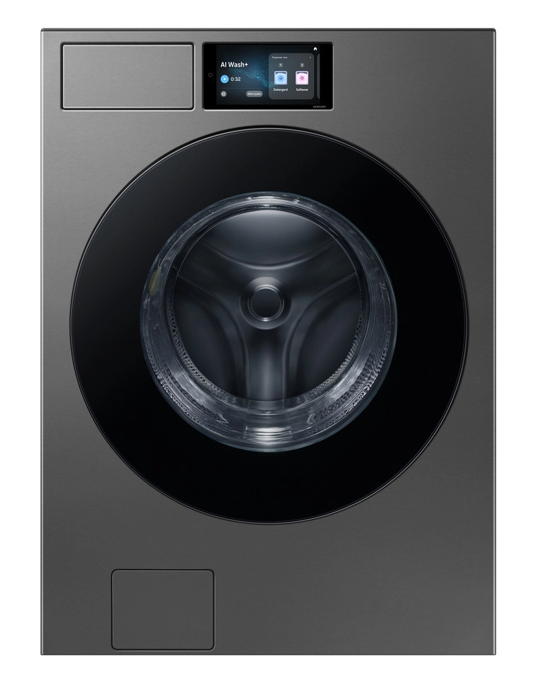 غسالة سامسونج تحميل أمامي، 25 كيلو، رمادي غامق - WF90F25ADS