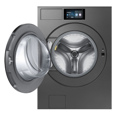 غسالة سامسونج تحميل أمامي، 25 كيلو، رمادي غامق - WF90F25ADS