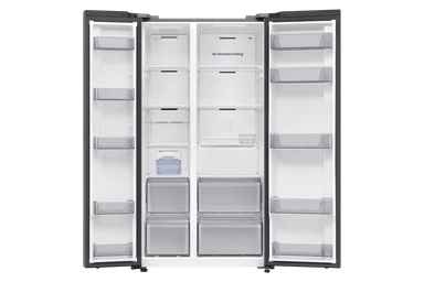 ثلاجة سامسونج دولابي، سعة 22.9 قدم مكعب، فضية - RS62R5001M9D