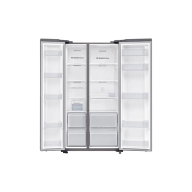 ثلاجة سامسونج دولابي، سعة 22.9 قدم مكعب،انفرتر، فضية - RS62R5001M9H