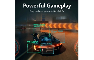 تلفزيون NanoCell من إل جي مقاس 55 بوصة من السلسلة NANO84، مع HDR (النطاق الديناميكي العالي) النشط 4K لتصميمات شاشة السينما والمزود بإمكانية الإعتام المحلي بتقنية AI ThinQ للتلفزيون الذكي بنظام التشغيل WebOS,55NANO846QA