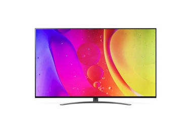 تلفزيون NanoCell من إل جي مقاس 75 بوصة من السلسلة NANO84، مع HDR (النطاق الديناميكي العالي) النشط 4K لتصميمات شاشة السينما والمزود بإمكانية الإعتام المحلي بتقنية AI ThinQ للتلفزيون الذكي بنظام التشغيل WebOS, 75NANO846QA