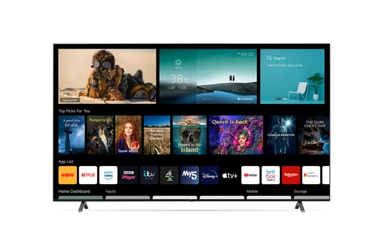 سلسلة تلفزيون LG UHD 4K‏ 82 بوصة UP80، بتصميم شاشة السينما الرائع وتقنية Cinema HDR ونظام تشغيل WebOS بالإضافة إلى تقنية Smart AI ThinQ, 82UP8050PVB