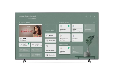 سلسلة تلفزيون LG UHD 4K‏ 82 بوصة UP80، بتصميم شاشة السينما الرائع وتقنية Cinema HDR ونظام تشغيل WebOS بالإضافة إلى تقنية Smart AI ThinQ, 82UP8050PVB