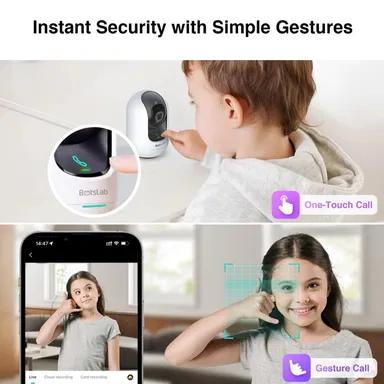 Botslab Indoor Cam2 Pro Extend Smart AI WiFi Night Vision White