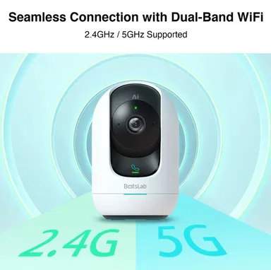 Botslab Indoor Cam2 Pro Extend Smart AI WiFi Night Vision White