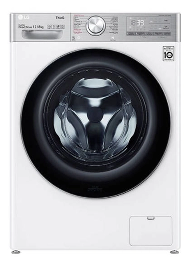 LG Front Load Washer-Dryer 12 KG, 8 KG, White, WSV1208WHT