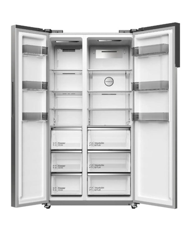 ثلاجة هيتاشي دولابي بابين 18.6 قدم فضي HRSN9552DXSA