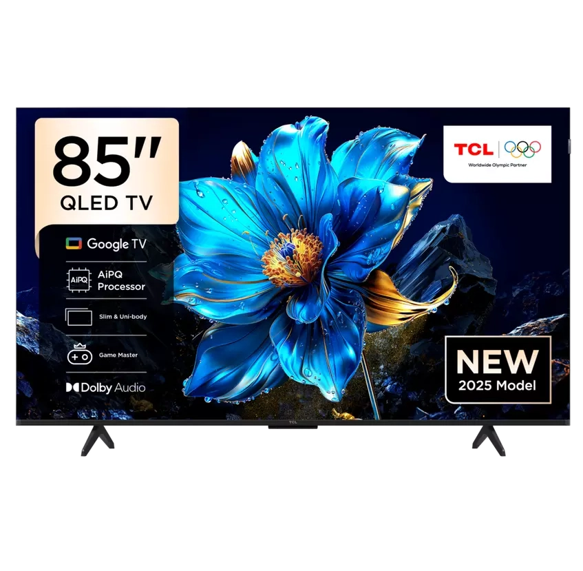 شاشة تي سي إل 85 بوصة 4K ذكية QLED بنظام Google TV - الموديل 85T61D