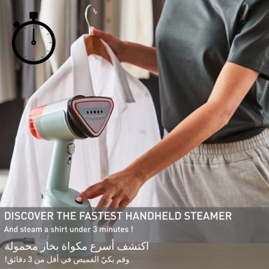 مكواة بخار تيفال أيرو ستيم يدوية للملابس، 100 مل، 1400 واط، أبيض - DT9814G0