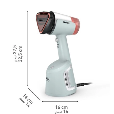 مكواة بخار تيفال أيرو ستيم يدوية للملابس، 100 مل، 1400 واط، أبيض - DT9814G0