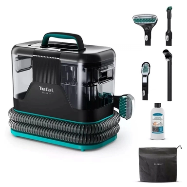 Tefal Clean it Portable Spot Cleaner, Bagless, 750W, Green & Black - IZ5020M0