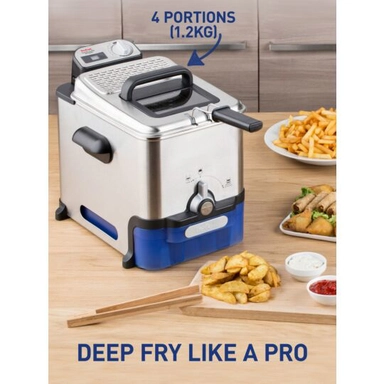 Tefal Oleoclean Deep Fryer, Digital Fryer, 3.5L, 2300W, Silver - FR804040