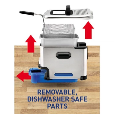 Tefal Oleoclean Deep Fryer, Digital Fryer, 3.5L, 2300W, Silver - FR804040