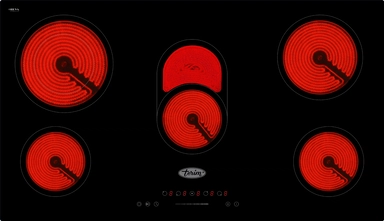 سطح تيرم 90سم 5عيون كهرباء سيراميك برتغالي أسود TRMVCMP910ET