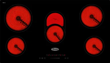 سطح تيرم 90سم 5عيون كهرباء سيراميك برتغالي أسود TRMVCMP910ET
