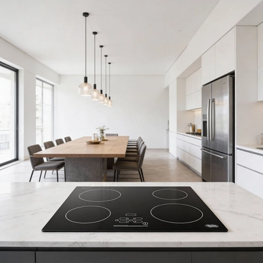 سطح تيرم 58 سم 4 عيون كهرباء سيراميك أسود إيطالي TRMVC60ET