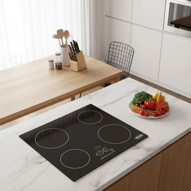 سطح تيرم 58 سم 4 عيون كهرباء سيراميك أسود إيطالي TRMVC60ET