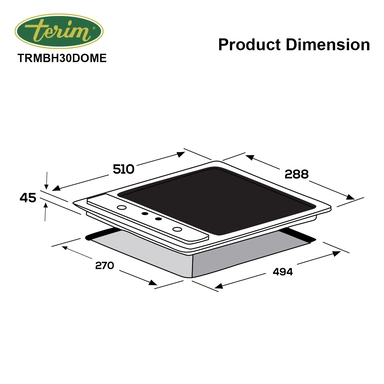 Terim Built-in Electric Hob 28.8 cm TRMBH30DOME