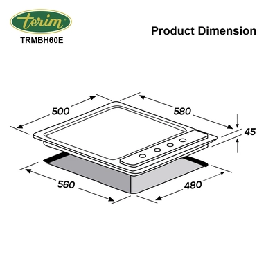 Terim Built-in Electric Hob 58 cm TRMBH60E