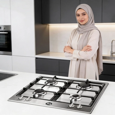 سطح تيرم 62 سم 4 عيون غاز استيل إيطالي زهر TRMBH60CIG