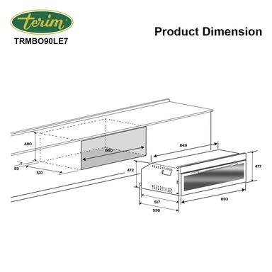 Terim Electric Built-in Oven 89.3 cm TRMBO90LE7