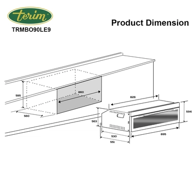 Terim Electric Built-in Oven 89.5 cm TRMBO90LE9