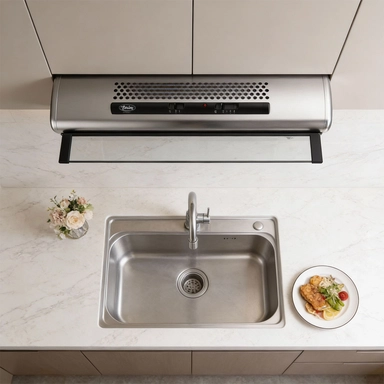 Terim Horizontal Hood, 89.8 cm, Italian, Steel - TRHOMP900FLST