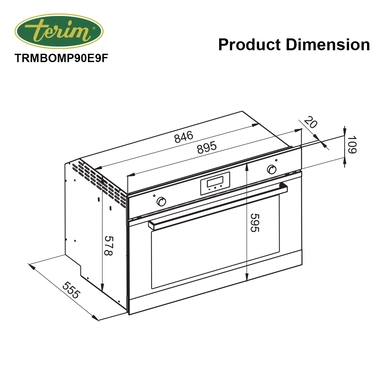 فرن تيرم بلت إن كهرباء89.5سم 8وظائف إيطالي استيلTRMBOMP90E9F