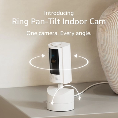 Ring Pan Titl Indoor Camera See 360 HD Video Two Way Talk White