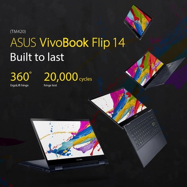 Asus VivoBook 2*1 Touch 14", AMD R7 5700U-16G-512SSD, W11, Black