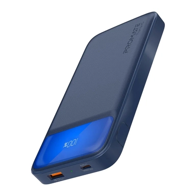 بروميت باور بانك رفيع سعة 10000 مللي أمبير في الساعة، 20 وات، USB-C شحن سريع، أزرق داكن