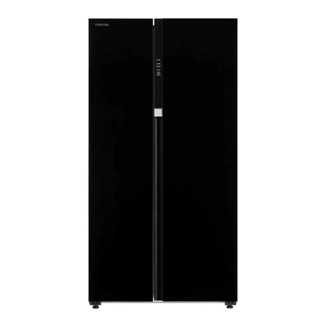 توشيبا ثلاجة سايد باي سايد، 19.4 قدم مكعب، أسود - GR-RS780WI-PGU(22)