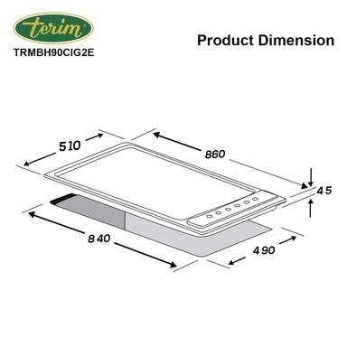 Terim Built-in 86 cm gas electric hobs combined TRMBH90CIG2E