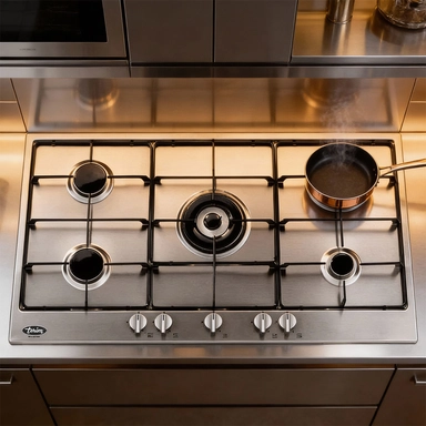 سطح تيرم 90.9 سم 5 عيون غاز استيل إيطالي إينامل TRMBH90ENG