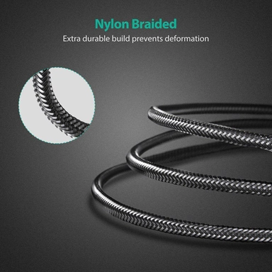 RAVPower Nylon Type-C to Lightning Cable ,RP-CB061 1m, Black