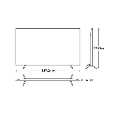 Samsung 70" UHD 4K Smart TV, UA70AU7000UXUM