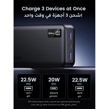 باور بانك يوجرين PD 20000 مللي أمبير – أسود