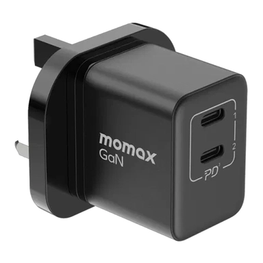 Momax OnePlug GaN 35W 2 USB-C ports Mini Fast Charger Black