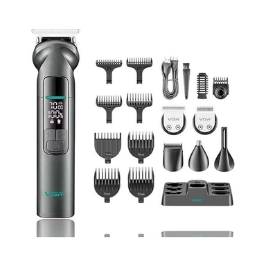 ماكينة تشذيب شعر في جي ار للرجال، قابلة للشحن، أسود – V-096