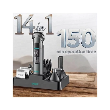 ماكينة تشذيب شعر في جي ار للرجال، قابلة للشحن، أسود – V-096