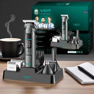 ماكينة تشذيب شعر في جي ار للرجال، قابلة للشحن، أسود – V-096