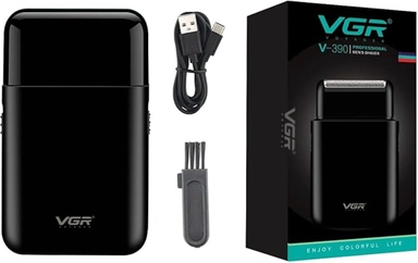 VGR Professional Electric Razor & Beard Trimmer, Dry, Black - V-390