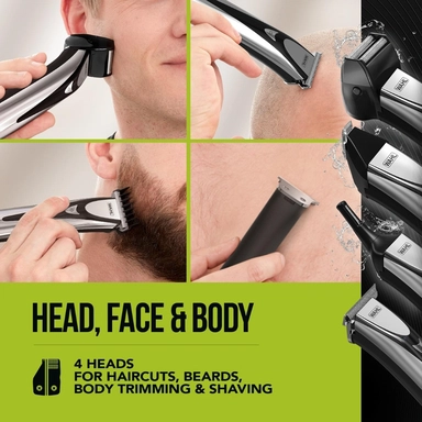  مكينة حلاقة الشعر وال ايليت جرووم، لاسلكي، فضي واسود - 3026318